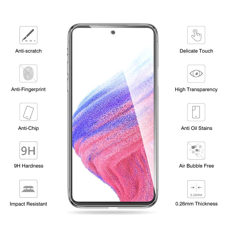3Pcs Screen Tempered Glass Protective for Samsung Galaxy A05 A15 A04S A14 A34 A54 A53 5G Redmi 13C 12C 14C Note 14 13 12 Pro+ Clear Protector 3 Pcs
