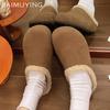 Меховые балетки женские хлопковые тапочки короткие плюшевые дизайнерские замшевые повседневные мюли обувь 2025 тренд зимние теплые уютные зимние ботинки женские