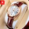 OLEVS Women Watches Elegant Fashion Leather Strap Small Dial Original Brand Quartz Wristwatch for Lady Waterproof Luminous Date