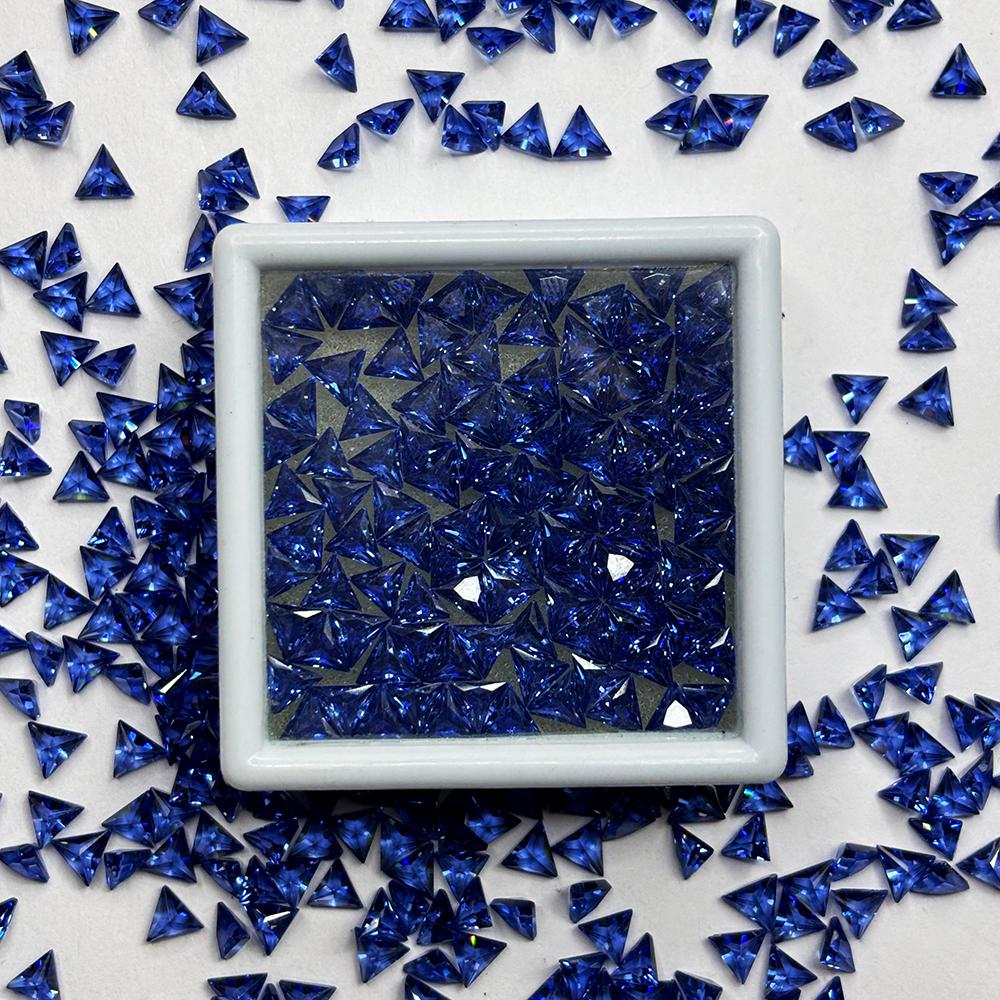 Natural Blue Sapphire 5x5 mm Trillion Cut Gems 5.40 Ct Lot For Gift