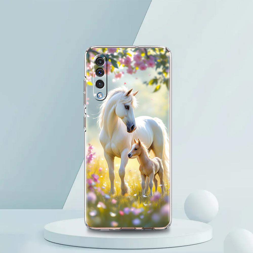 Прозрачный чехол для телефона для Samsung Galaxy A16 A14 A12 A22 A24 A42 A02 A03S A06 A20 A30 A40 Мягкий чехол из ТПУ с рисунком лошади/животного