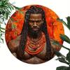Африканский Воин Металлическое Настенное Искусство Круглая Алюминиевая Тарелка Культурный Декор