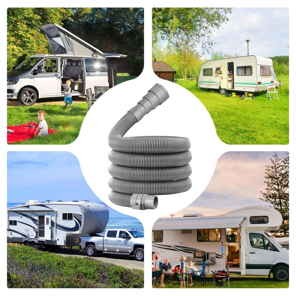 Sewer Hose Kit Rv Sewage Pipe Adjustable Hose Foldable Pipe For Camping Beach Travel Vacation Vehicle Repair Outdoor Holiday