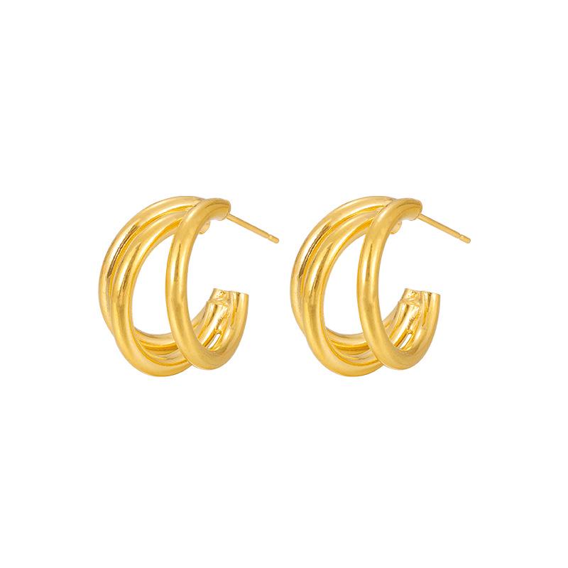 Elegant Retro C-Shaped Earrings: Versatile and Stylish, Simple Luxury for Women