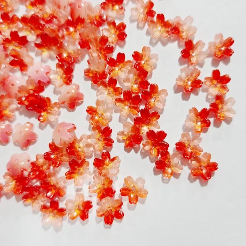 100pcs Transparent Oriental Cherry Beads Gradient Color Jewelry Making Material  DIY Accessories