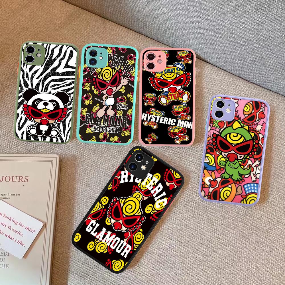 Japan Fashion Hysteric Mini Phone Case For IPhone 14 11 12 13 Mini Pro Max 8 7 Plus X XR XS MAX Translucent Matte Cover