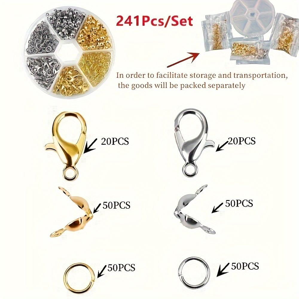 241 шт./набор наборов для изготовления ювелирных изделий, застежка-карабин, открытые соединительные кольца, концевые зажимы, бусины, наборы коробок, фурнитура для браслетов ручной работы, ожерелий