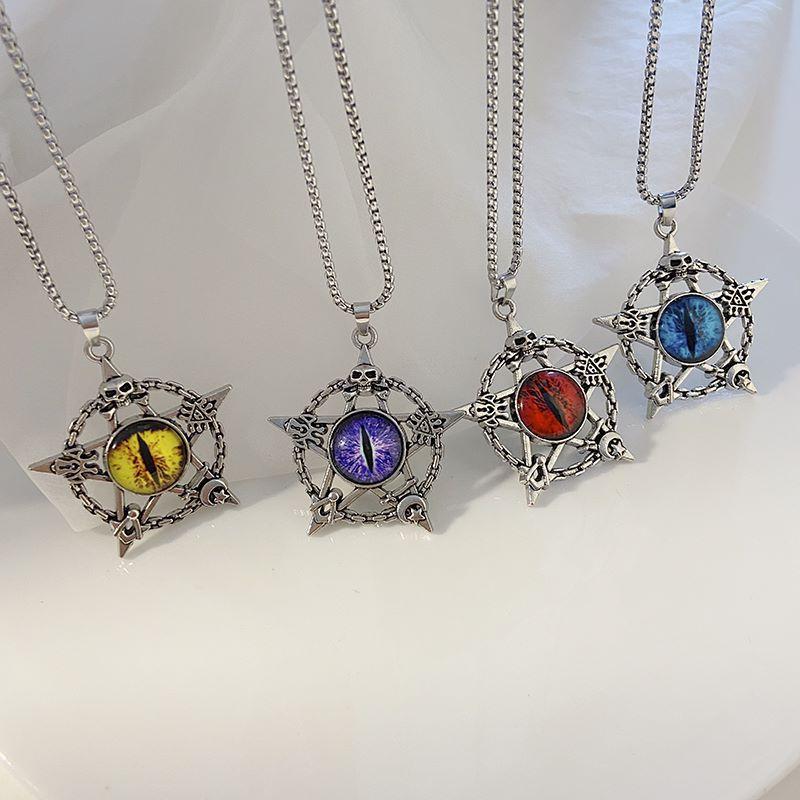 Винтажное ожерелье с подвеской в виде пентаграммы и черепа, ожерелье в готическом стиле в стиле панк, вечерние украшения, нейтральный подарок