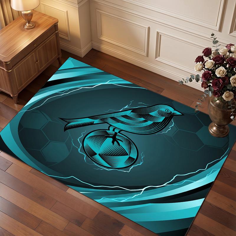 Norwich City Football Print Crystal Velvet Rug, Comfortable Water Absorbent Non Slip Indoor Floor Carpet