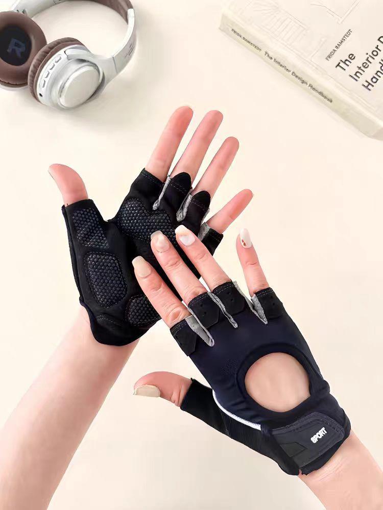 Fitness Non-Slip Gloves, Breathable Palm Padded Outdoor Cycling Half-Finger Sports Gloves Unisex