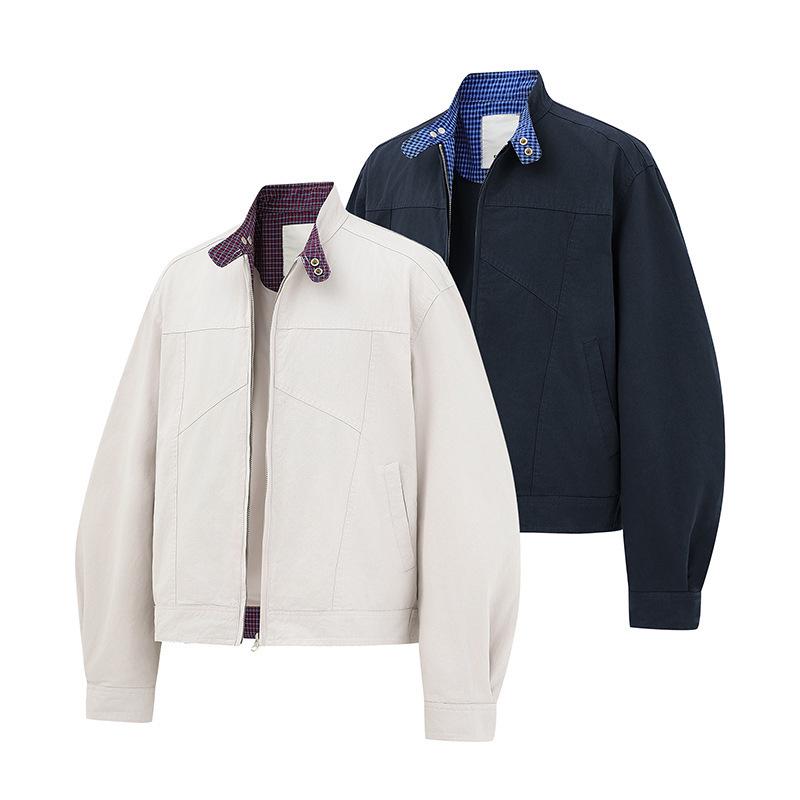 QIYOU Autumn 2025 Retro Japanese Unisex Stand Collar Bomber Jacket
