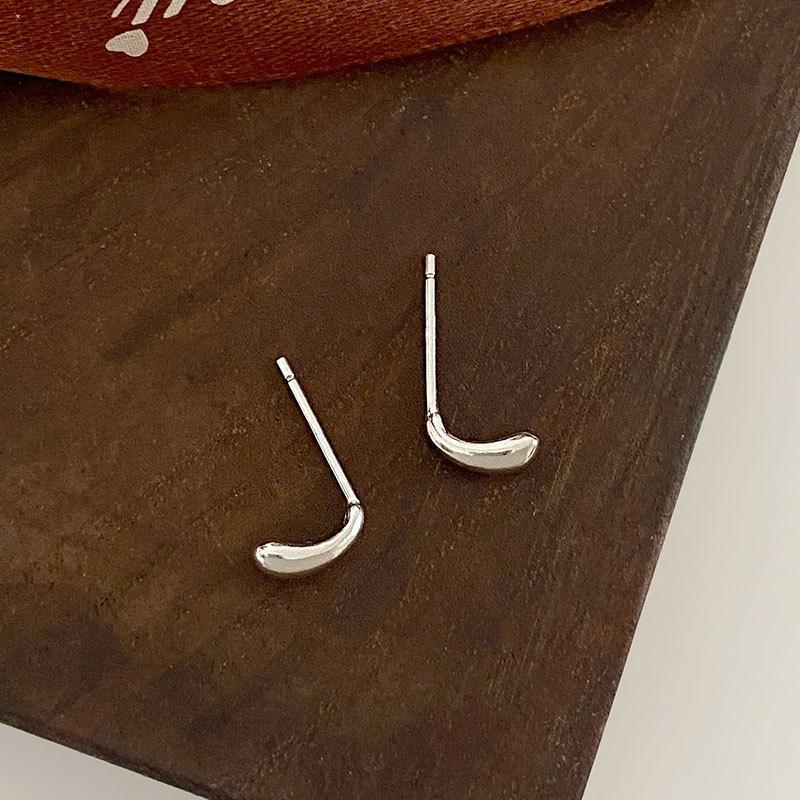 925 Silver Water Drop Ear Studs Women's Cold Style Niche Design Simple and Compact Geometric Glossy Earrings