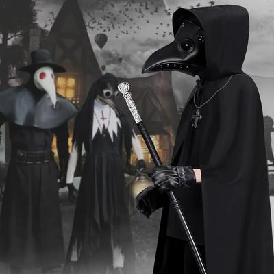 Костюм Доктора Чумы на Хэллоуин Маска и Плащ Реквизит Длинный Нос Клюв Кожаные Маски Для Взрослых Плащ Жнеца Средневековый Для Вечеринки Подарок