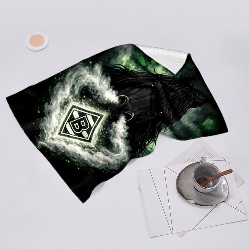 proof beach towel with Borussia Monchengladbach logo pattern - soft,absorbent,quick-drying,machine washable - perfect for swimming,camping,bathing