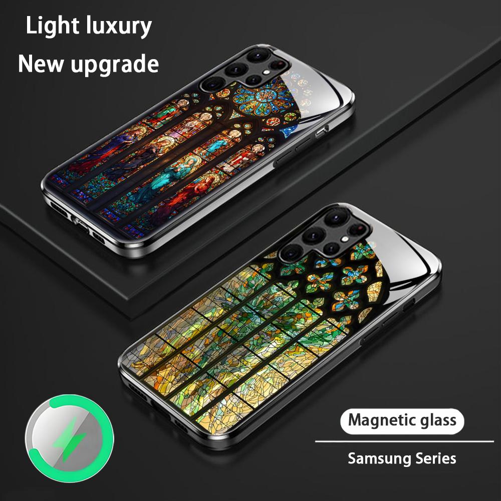 Hot Therose window beauty Phone Case For Samsung S26 S25 S24 S23 S22 S21 S20 Plus Ultra Glass Magnetic Case