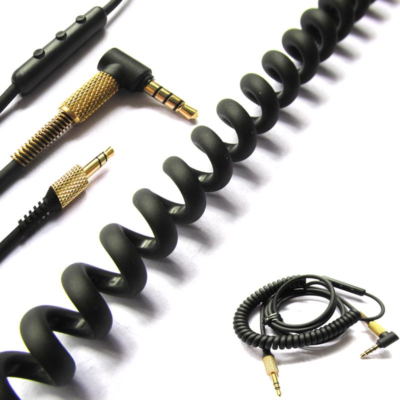 Replacement Audio Cable for Marshall Major II 2 3 III Monitor MID Headphones Cord with Mic Volume Control 3key black/brown