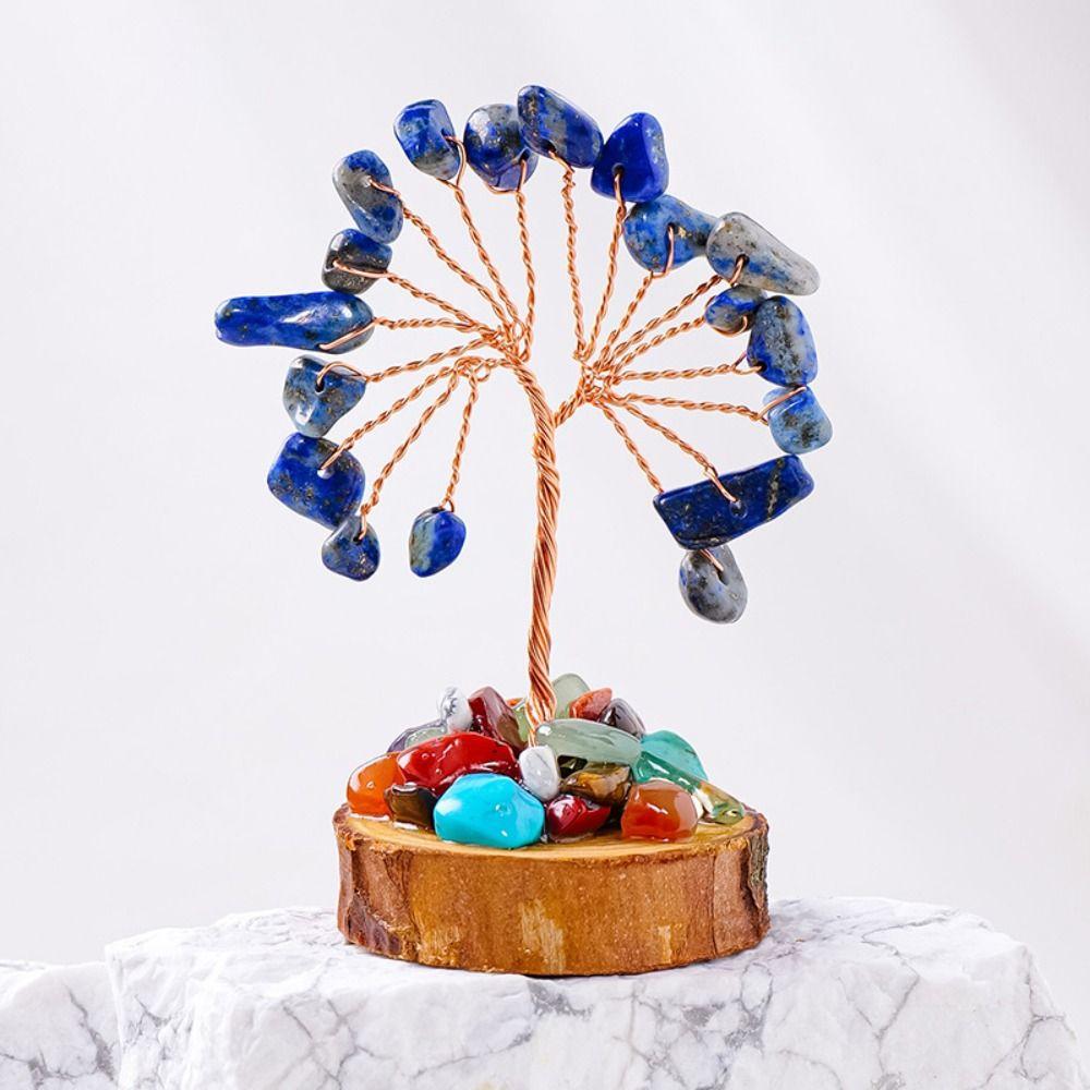 Copper Wire Crystal Wishing Tree Positive Energy Crystal Decorative Trees Desk
