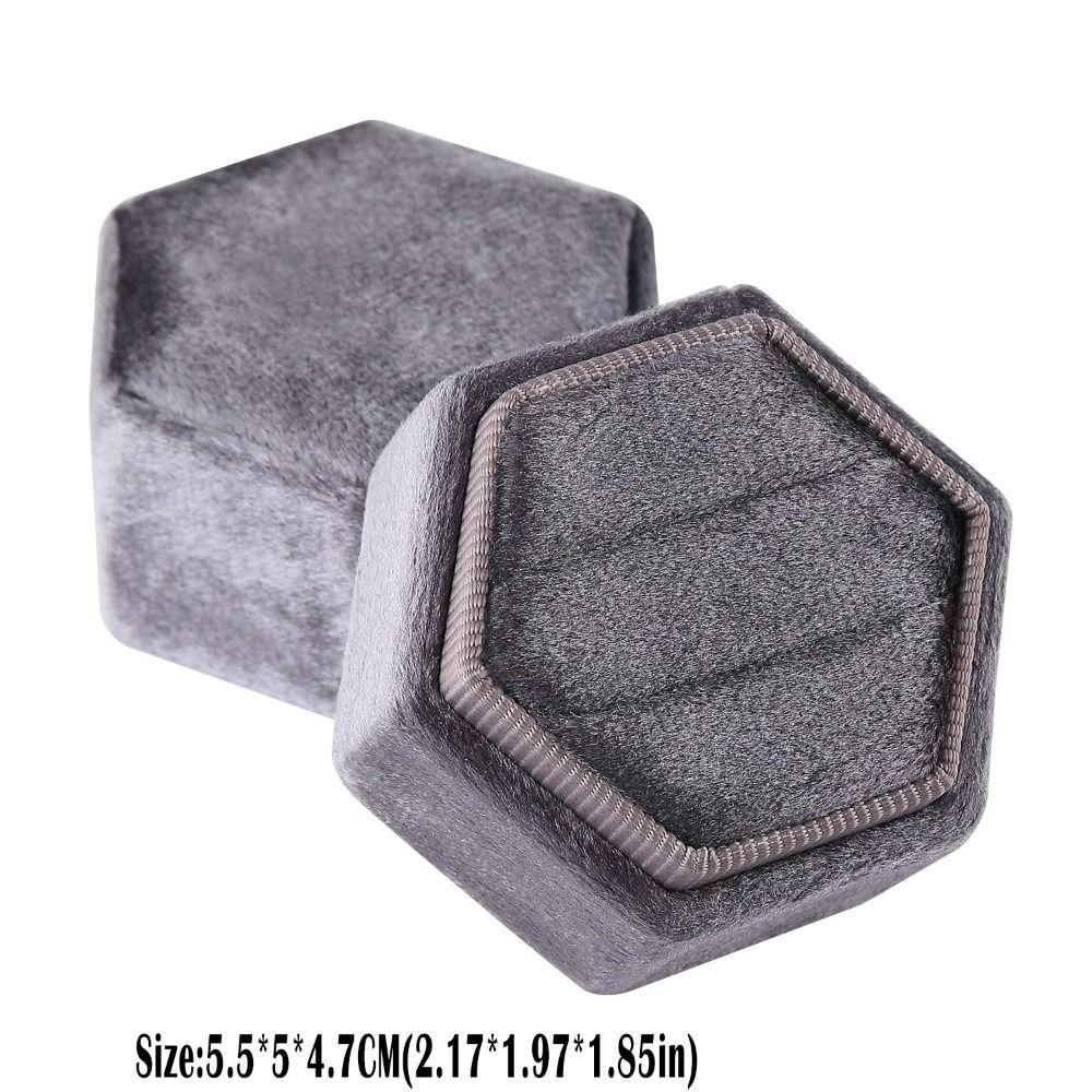 Шестигранная Шкатулка для Кольца Бархатная Подарочная Коробка Новая Упаковка для Дисплея Украшений Юбилей
