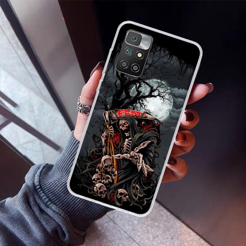 Death Grim Reaper Skull Scythe Phone Case For Xiaomi Redmi Note 15 14 14S 13 12S 12 Pro Plus 11S 11 10S 10 4G Cover 11E 11T 5G P