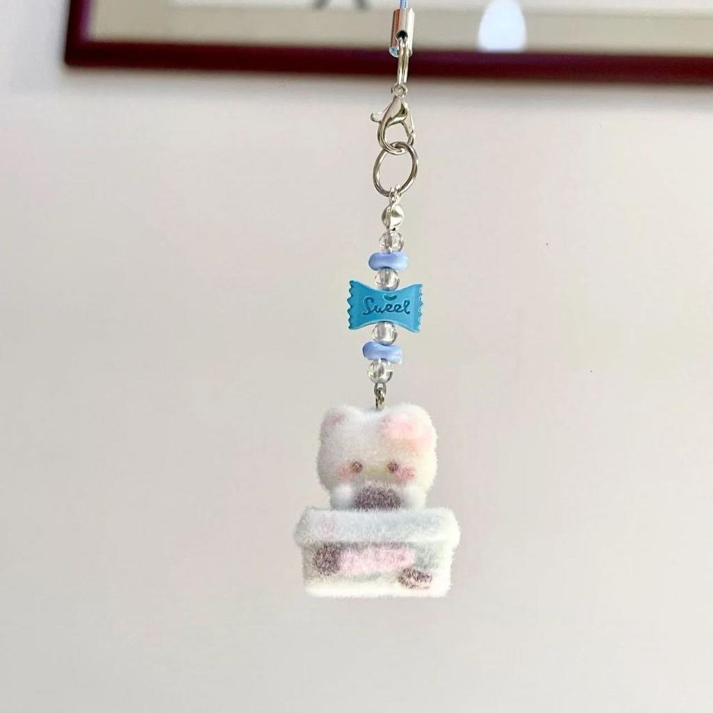 Новейшая серия брелоков Sanrio Vintage Hello Kitty с флоковым покрытием – Мини-подвеска для телефонов и сумок, Идеальный подарок для девочек