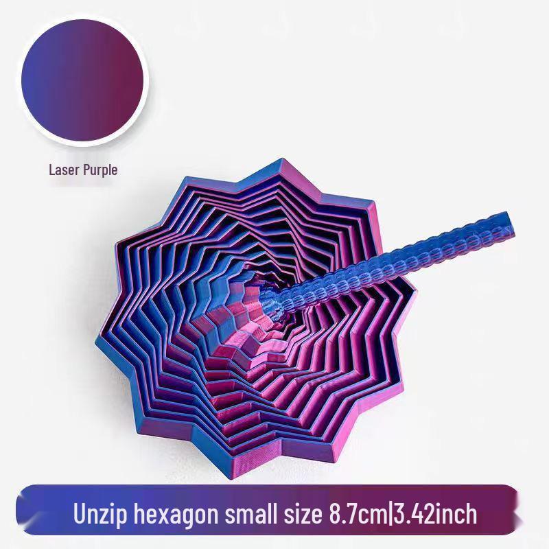 3D Printed Radish Tower Fidget Toy: Stress Relief and Optical Illusion Polygonal Design with Handle