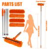 Window Squeegee Cleaner Kit with 13.78 FT Extension Pole 2 in 1 Double Sided Window Cleaner Duster Tool 180° Swivel Window