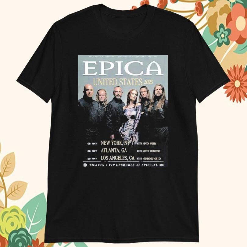Epica United States 2025 Tour Dates T-shirts men Gifl Unisex T-Shirt