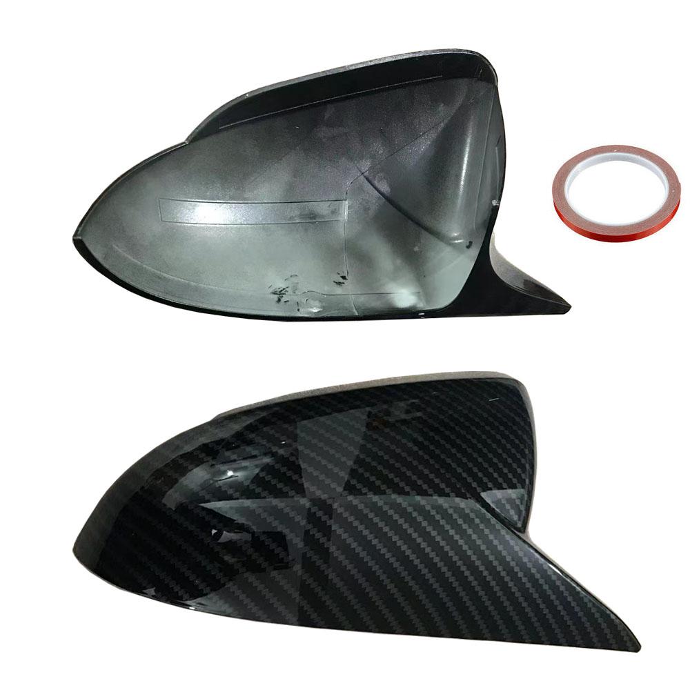 For Hyundai Accent Solaris 2017-2025 Rearview Side Mirror Cover Wing Cap Exterior Door Rear View Case Trim Carbon Fiber Look