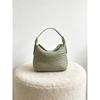 Womens Woven Leather Crossbody Bag Minimalist Shoulder Handheld Satchel In Soft Full-Grain Cowhide