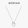 Real 925 Sterling Silver Romantic Simple Heart Pendant Necklace Classic Link Chain Neck For Women Wedding Fine Jewelry