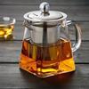 350/550ml Stainless Steel Strainer Clear Heat Resistant Glass Tea Cup for Green Tea Oolong Tea Loose