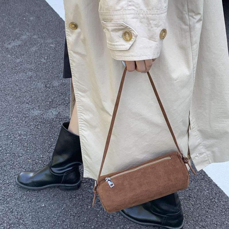 Новая модная популярная сумка-цилиндр женская ретро простая сумка-подставка для ручек на плечо, сумка-мессенджер