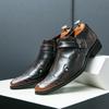 Italian Brand Men's Banquet Formal Shoes Retro Brown Groom's Wedding Pointed Shoes Formal Occasions Men's Business Shoes