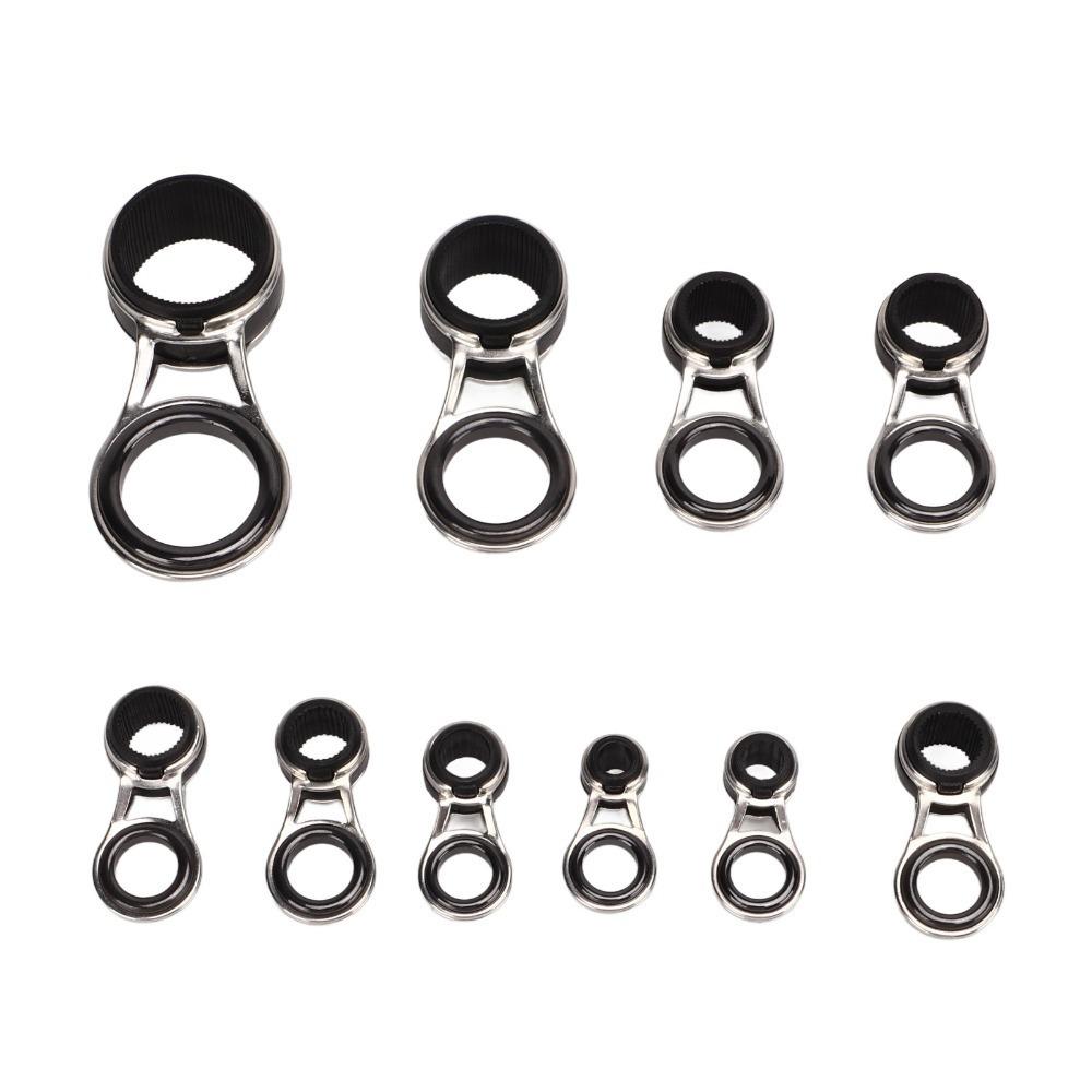 10PCS Stainless Steel Fishing Rod Guide Rings Ceramic Fishing Rod Tip Repair Kit Fishing Rod Repair