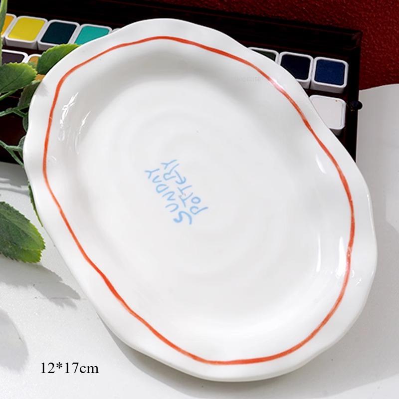 Ins Style Irregular High-quality Ceramic Palette Art Supplies Acrylic/water Color/oil Painting Creation Color Mixing Art Tools
