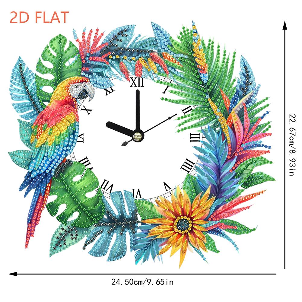 2D Плоские Стразы Специальной Формы Алмазная Живопись Часы Настенные Подвески Алмазные Часы Художественная Подвеска Сделай Сам Домашний Декор Подвесной Шарм