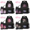 4Pcs/set K-Pop Printed 750Ml Water Bottler Backpack Handbag Pencil Case for Teenager Boy Girl Schoolbag Large Capacity Waterproof Bookbag Kid Gift