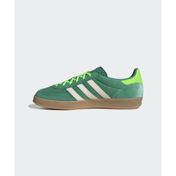 adidas Gazelle Indoor Полуботинки Зеленый Бархат Женские Кроссовки Кремово-Белый Солнечно-Зеленый JI2715