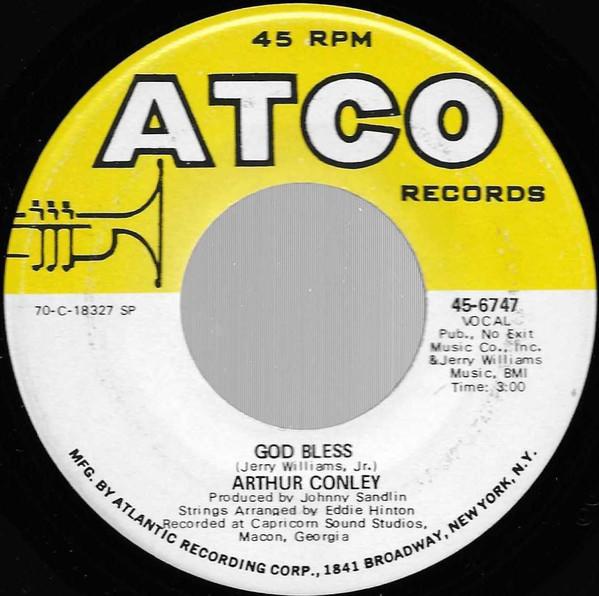 7-дюймовая пластинка ARTHUR CONLEY God Bless 456747 ATCO Records 1970 США SoulFunk Б/у