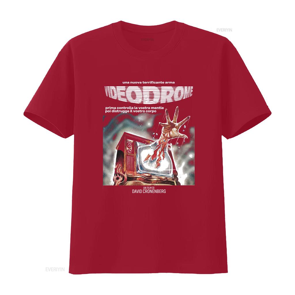 Videodrome Cult Movie T Shirt Retro TV Horror Design Perfect for Fans Enthusiasts vintage Washed Versatile streetwear Soft