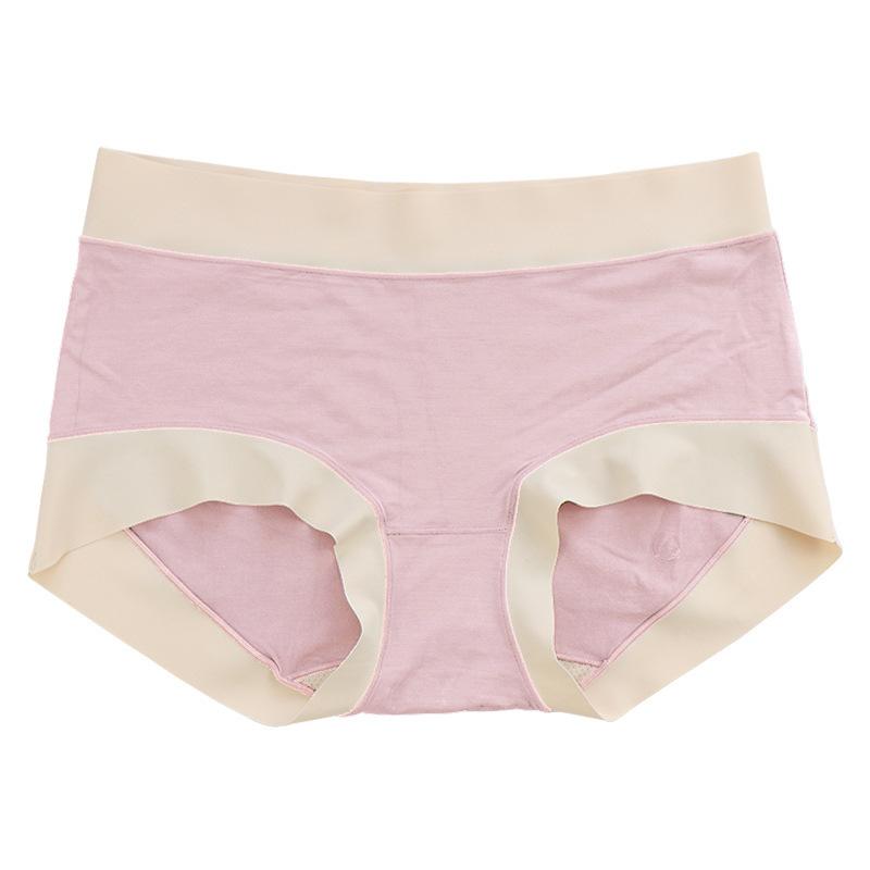 Simple Women's Traceless Underwear Large Women's Traceless Mid Waist Underwear Pure Cotton Summer