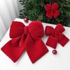 Hot Christmas Bow Decoration Velvet Red Bow Knot Baubles Hanging Ornaments DIY Xmas Trees Pendant For Holiday Home Party Decor