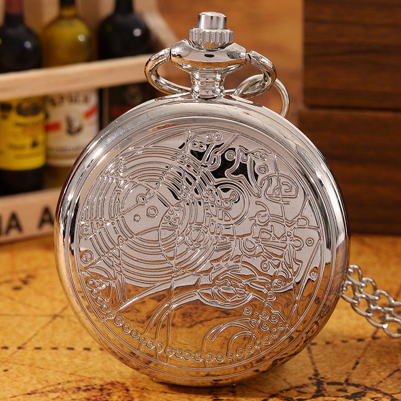 Retro Fashion Men's Silvery Pocket Watch,vintage Carved Design Necklace Pendant Quartz Pocket Watches,gifts for Men & Womenm