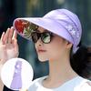 1PC Women Beach Outdoor Sun Hat Sunscreen Caps Flower Print