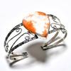 Orange Scolecite Gemstone 925 Silver Plated Handmade Jewelry Cuff Bangle