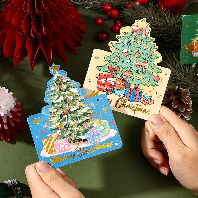 Christmas Christmas Tree Bronzing Greeting Card Florist Baking Gifts Small Card Message Card