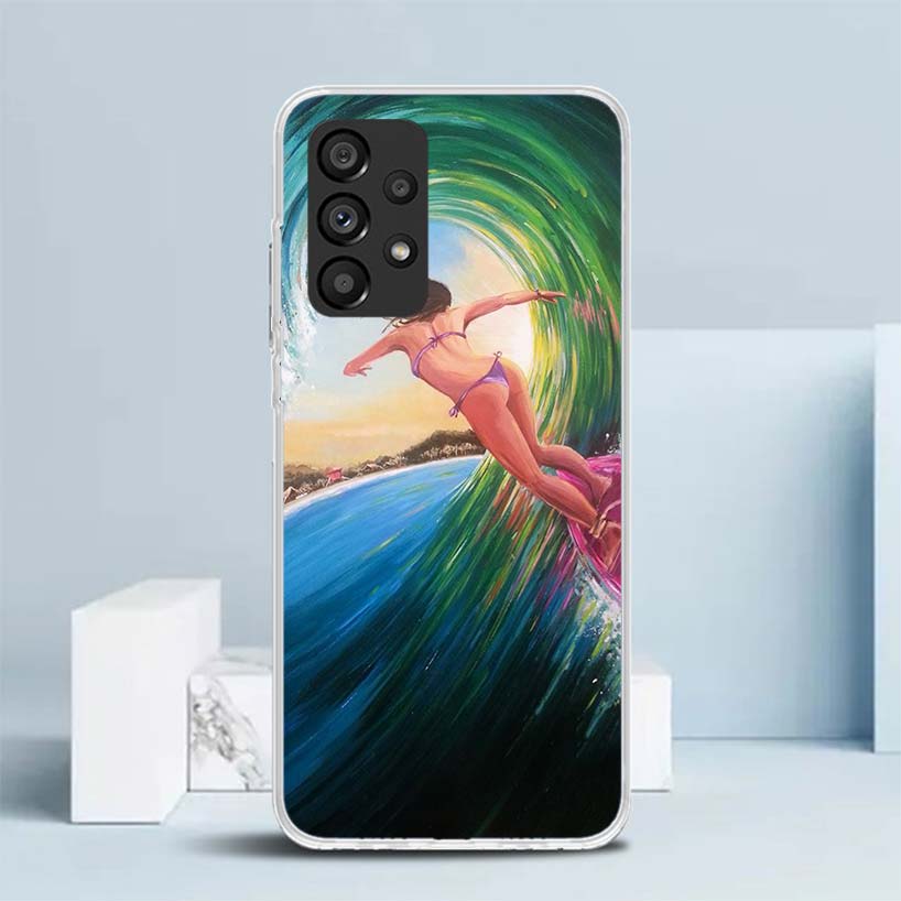Эстетика для доски для серфинга для чехла на телефон Samsung Galaxy A17 A37 A57 A16 A26 A36 A56 A15 A14 A55 A13 A53 A25 A35 A24 A34 A23 A33 Galax