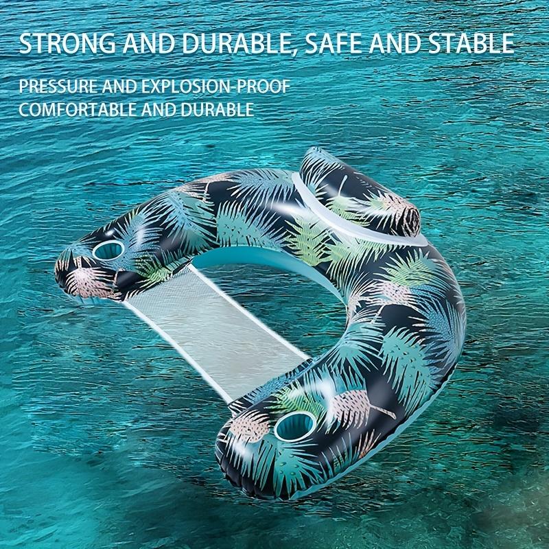 Надувные плавательные стулья для бассейна, водные шезлонги для взрослых с подстаканником и спинкой, плавающие кресла-трубы для летних вечеринок у бассейна