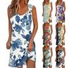 Женское летнее платье, повседневные свободные длинные платья с принтом для пляжного отдыха