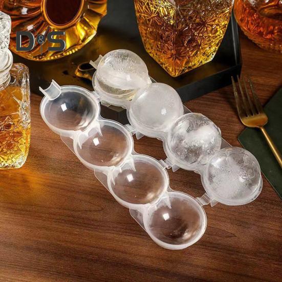 4 шт. Круглая форма для приготовления ледяных шариков с крышкой, легко заполняемая и вынимаемая, формы для коктейлей, напитков, медленно тающие ледяные сферы для виски, воды, сока